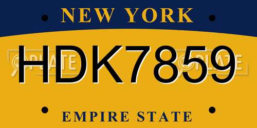 HDK7859 New York License Plate