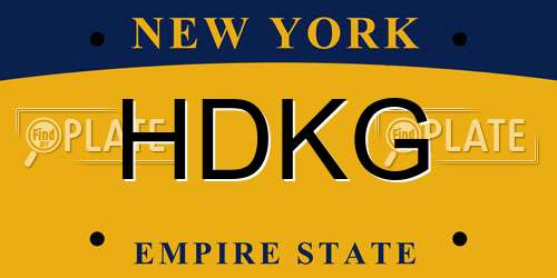 HDKG New York License Plate
