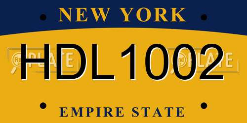 HDL1002 New York License Plate
