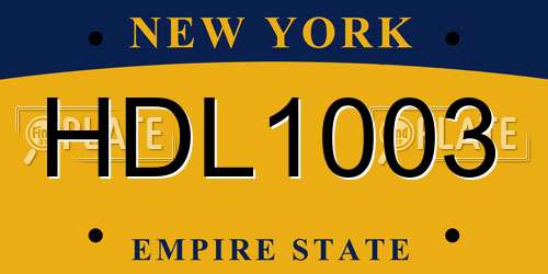 HDL1003 New York License Plate