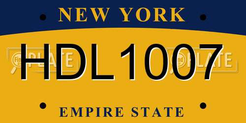 HDL1007 New York License Plate