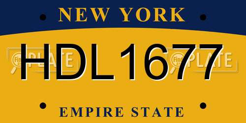 HDL1677 New York License Plate