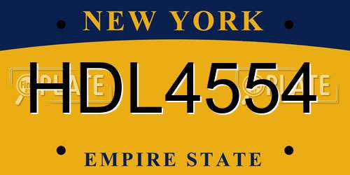 HDL4554 New York License Plate