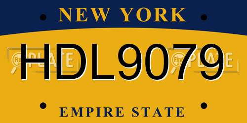 HDL9079 New York License Plate
