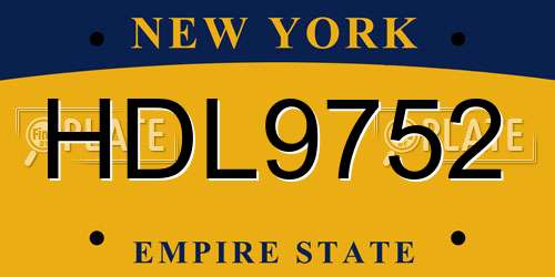HDL9752 New York License Plate