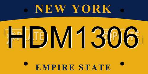 HDM1306 New York License Plate