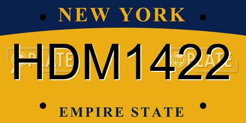 HDM1422 New York License Plate