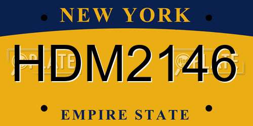 HDM2146 New York License Plate