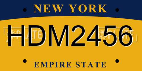 HDM2456 New York License Plate