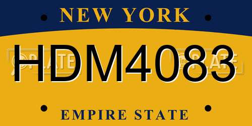 HDM4083 New York License Plate