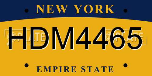 HDM4465 New York License Plate