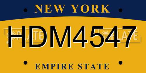 HDM4547 New York License Plate