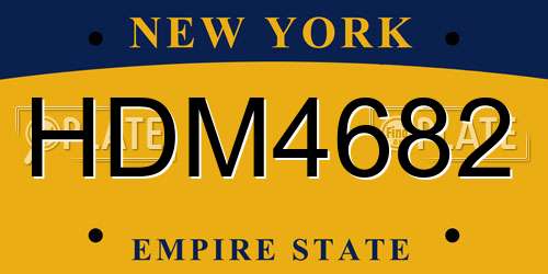 HDM4682 New York License Plate
