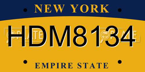 HDM8134 New York License Plate