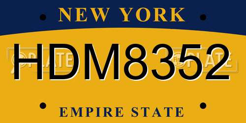 HDM8352 New York License Plate