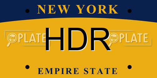 HDR New York License Plate