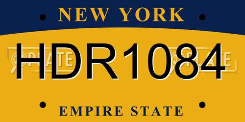 HDR1084 New York License Plate