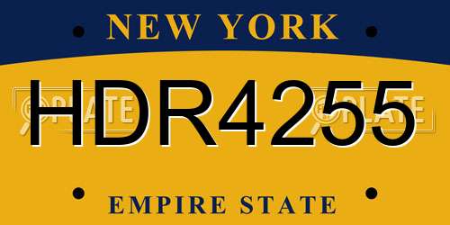 HDR4255 New York License Plate