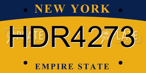 HDR4273 New York License Plate