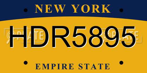 HDR5895 New York License Plate