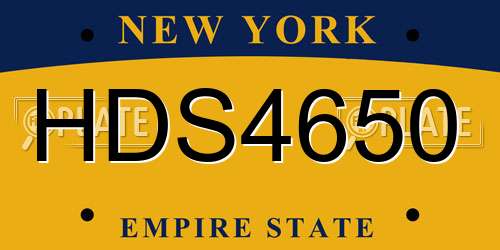 HDS4650 New York License Plate
