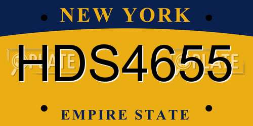 HDS4655 New York License Plate