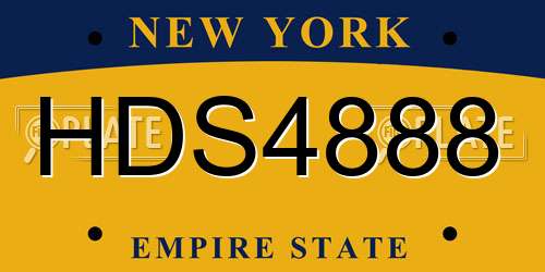HDS4888 New York License Plate