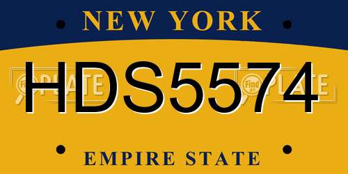 HDS5574 New York License Plate