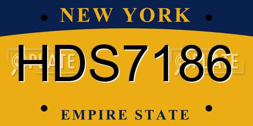 HDS7186 New York License Plate