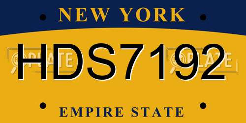 HDS7192 New York License Plate