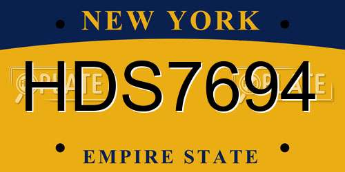 HDS7694 New York License Plate