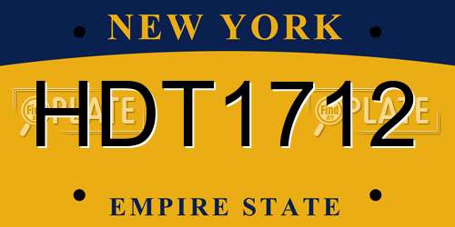HDT1712 New York License Plate