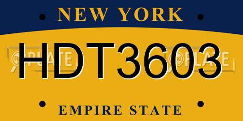 HDT3603 New York License Plate