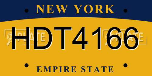 HDT4166 New York License Plate