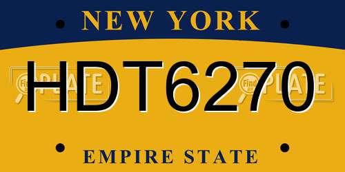 HDT6270 New York License Plate