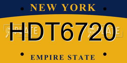 HDT6720 New York License Plate