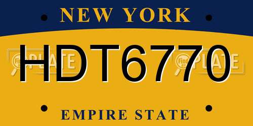 HDT6770 New York License Plate