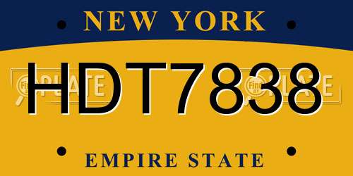 HDT7838 New York License Plate