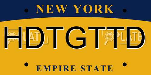 HDTGTTD New York License Plate