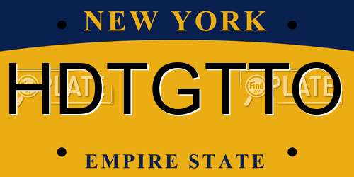 HDTGTTO New York License Plate