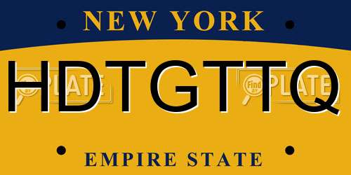 HDTGTTQ New York License Plate