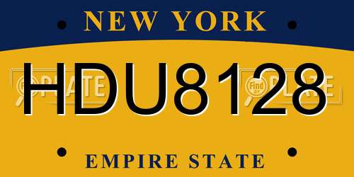 HDU8128 New York License Plate