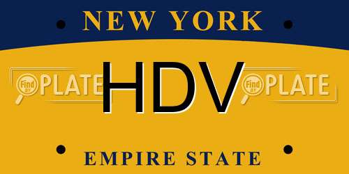 HDV New York License Plate
