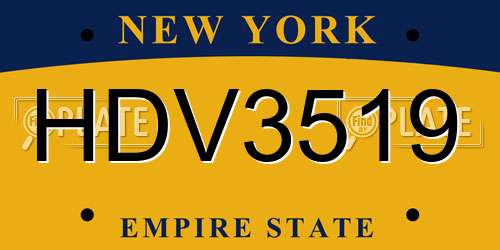HDV3519 New York License Plate