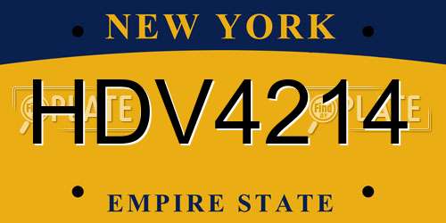 HDV4214 New York License Plate