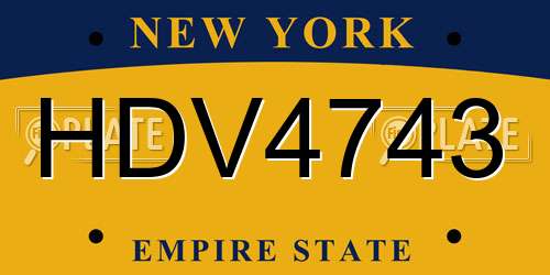 HDV4743 New York License Plate