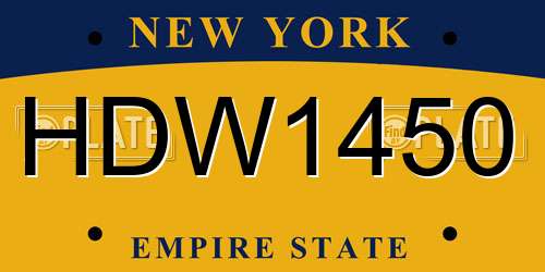 HDW1450 New York License Plate