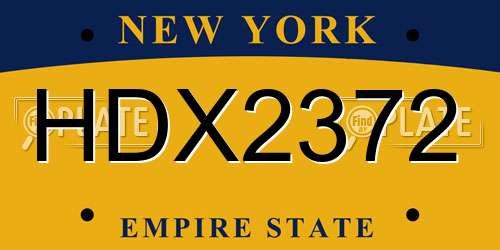 HDX2372 New York License Plate