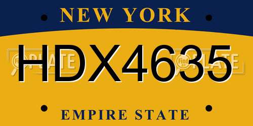 HDX4635 New York License Plate