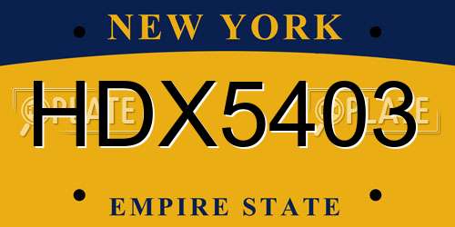 HDX5403 New York License Plate